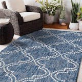 Fab Habitat Blue Illusion Jinju Outdoor Rug