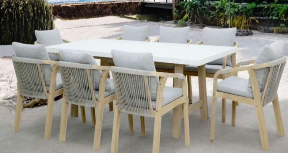 Ashen Acacia Timber Dining Setting