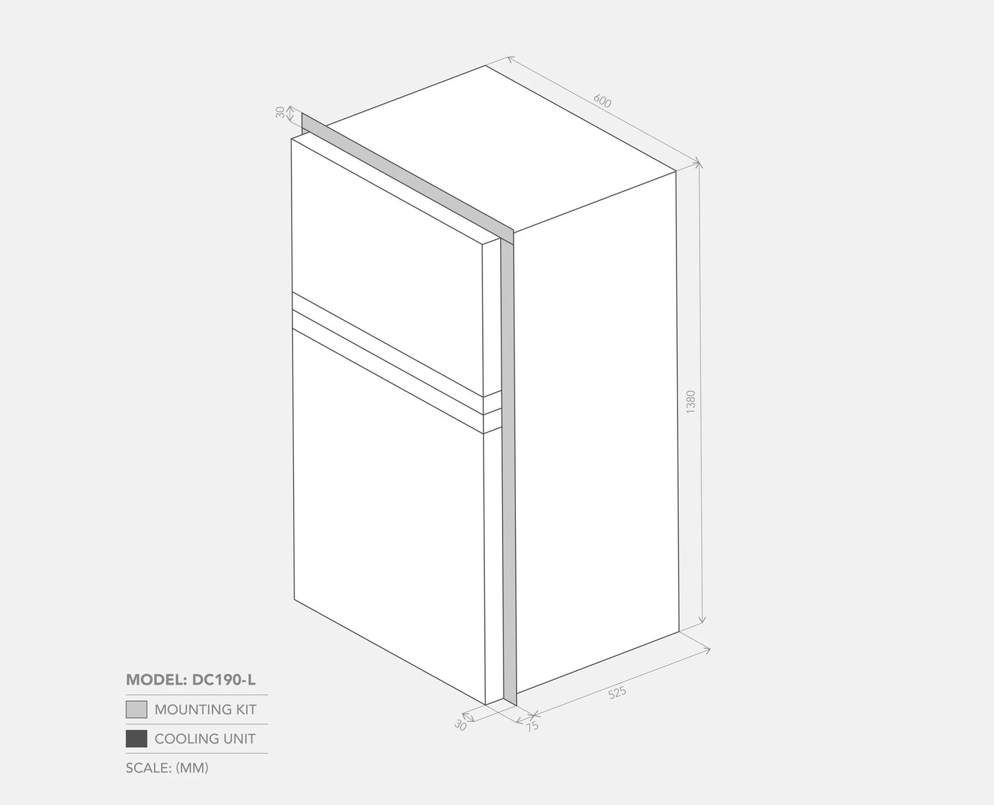 Bushman DC190L Upright Caravan Fridge Freezer