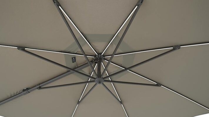 Shelta Emery 330cm LED Cantilever Outdoor Umbrella