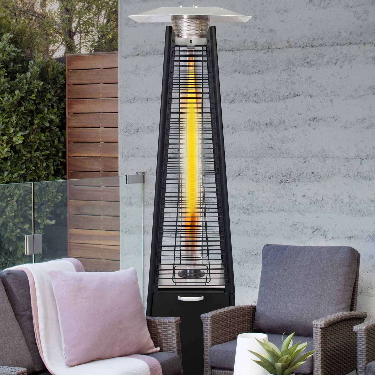 Gasmate Stellar Black Pyramid Flame Outdoor Gas Heater