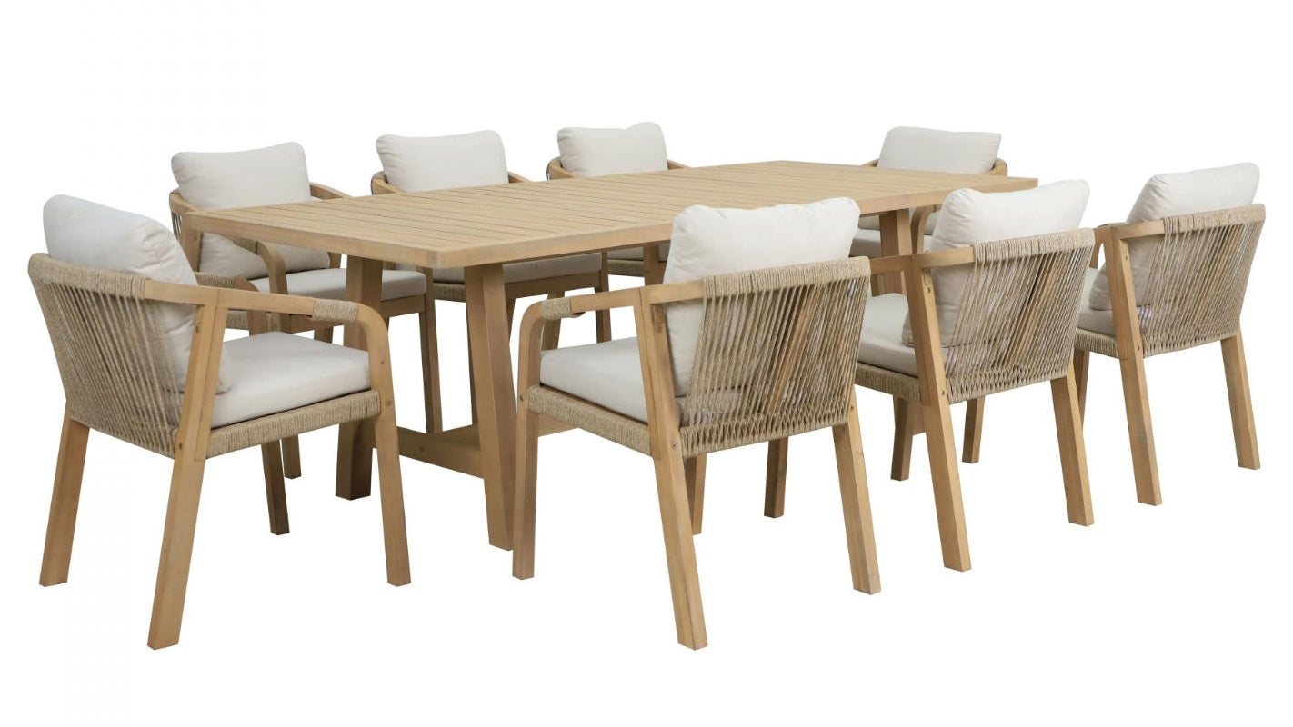 Ashen Acacia Timber Dining Setting
