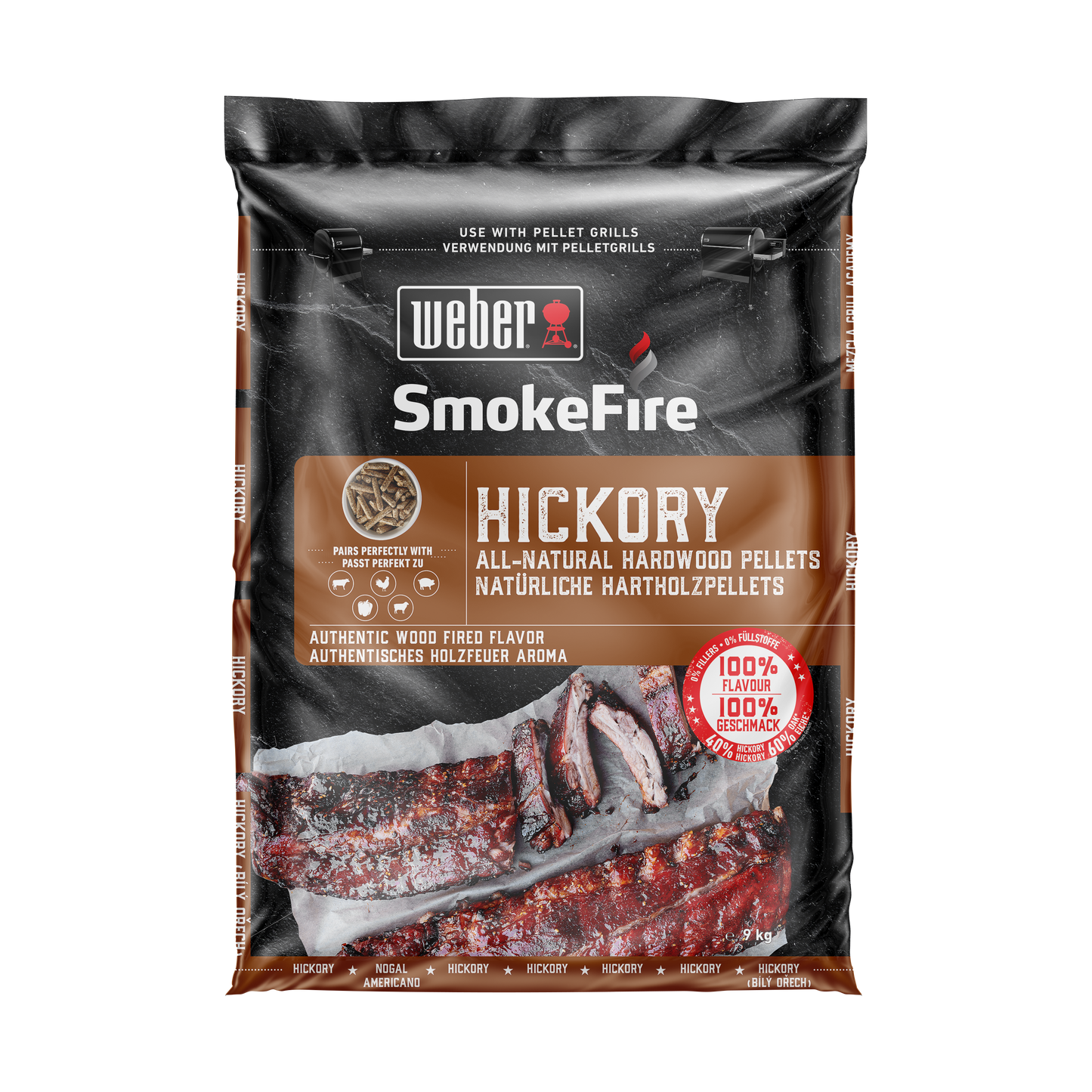 Weber Hickory Wood Pellets 9kg/20LB