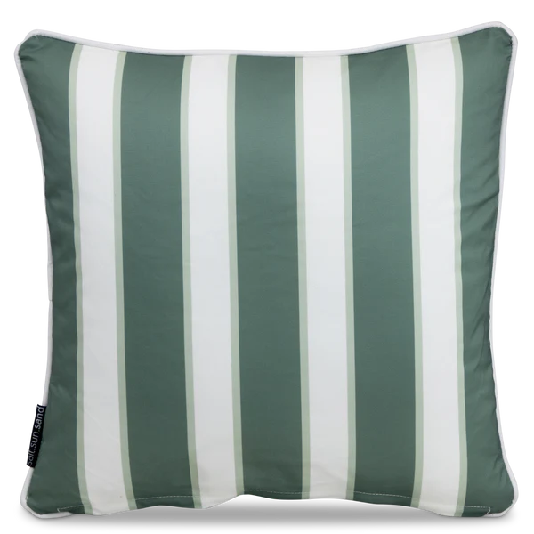 Salt Sun Sand Bondi Striped Forest Green 45x45cm Outdoor Cushion