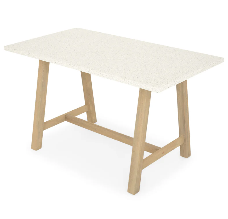 Ashen Terrazzo Top Outdoor Bar Table