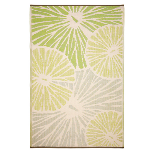 Fab Habitat Citrus Lily Green Outdoor Rug