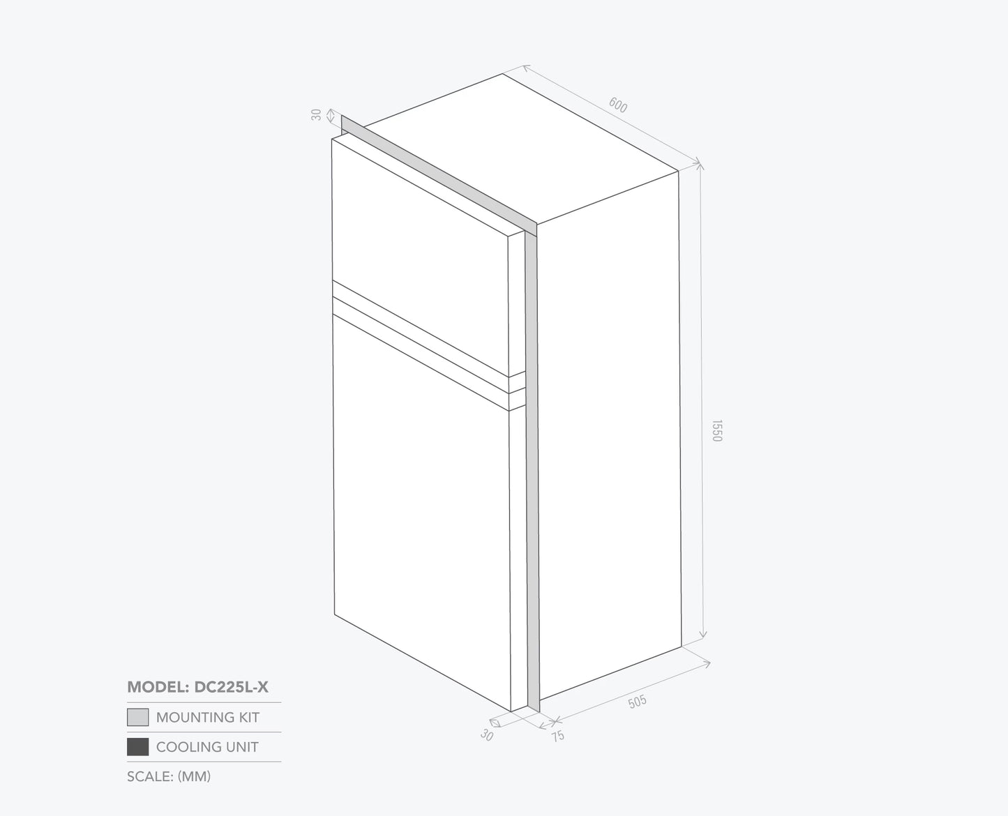 Bushman 225L Caravan Upright Fridge Heavy Duty Series