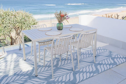 Fab Habitat Dibang Aqua light Green and Cream Outdoor Rug