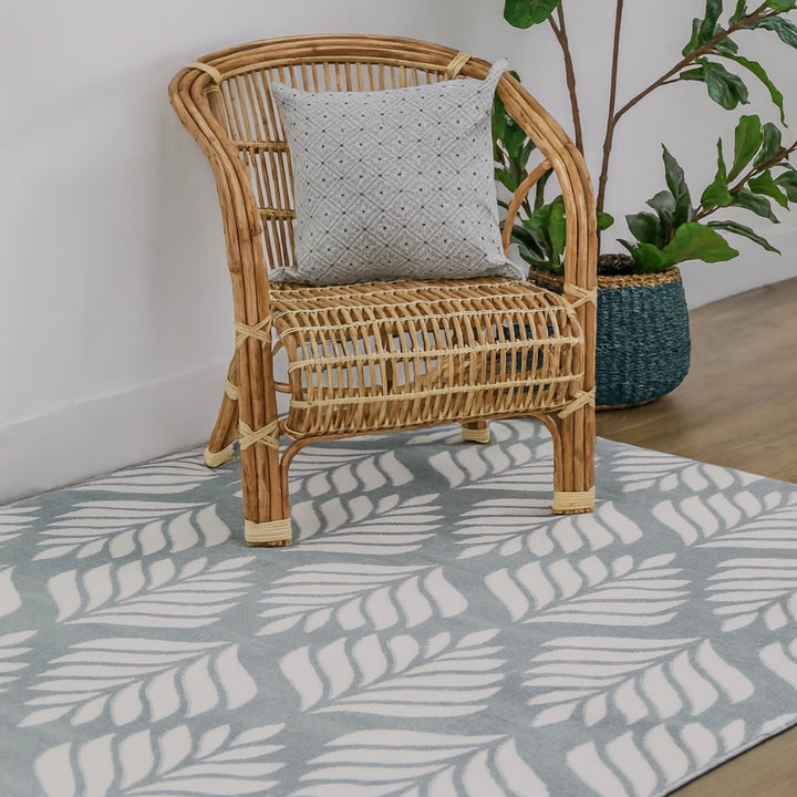 Fab Habitat Dibang Aqua light Green and Cream Outdoor Rug