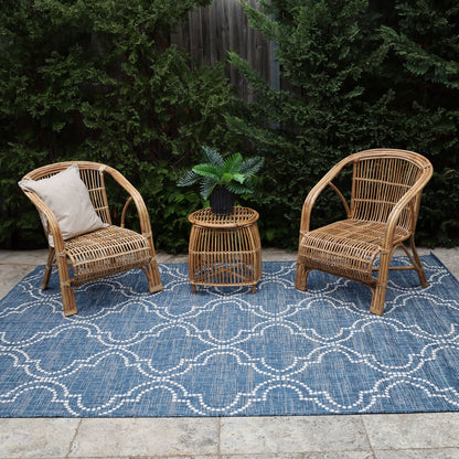 Fab Habitat Blue Illusion Jinju Outdoor Rug