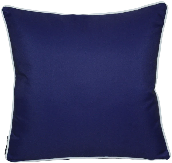 Salt Sun Sand Bondi Solid Navy 45x45cm Piped Outdoor Cushion