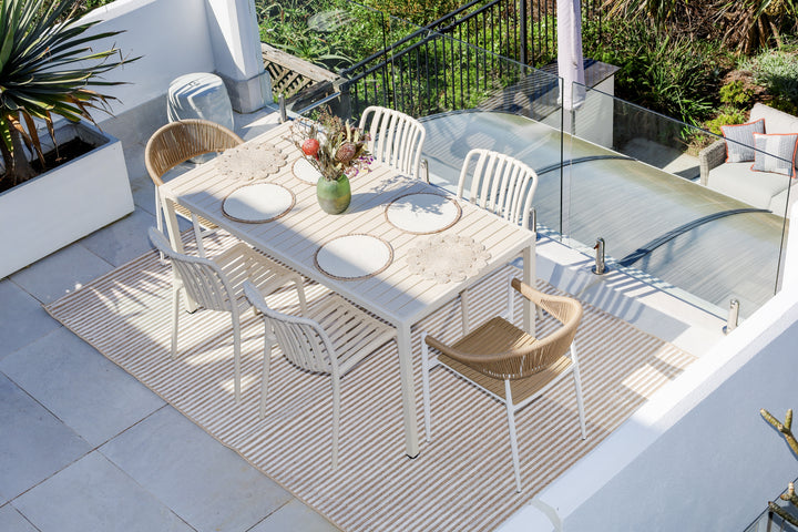 Fab Habitat Seoul Beige Stripe Outdoor Rug
