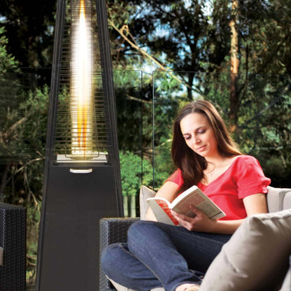 Gasmate Stellar Black Pyramid Flame Outdoor Gas Heater