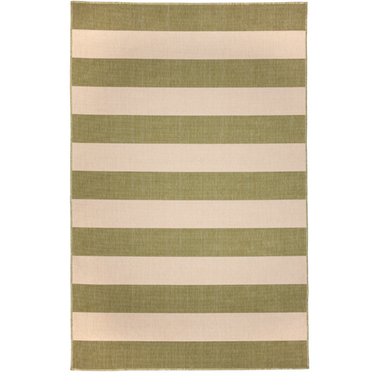 Fab Habitat Nyoma Lime Striped Veranda Outdoor Rug