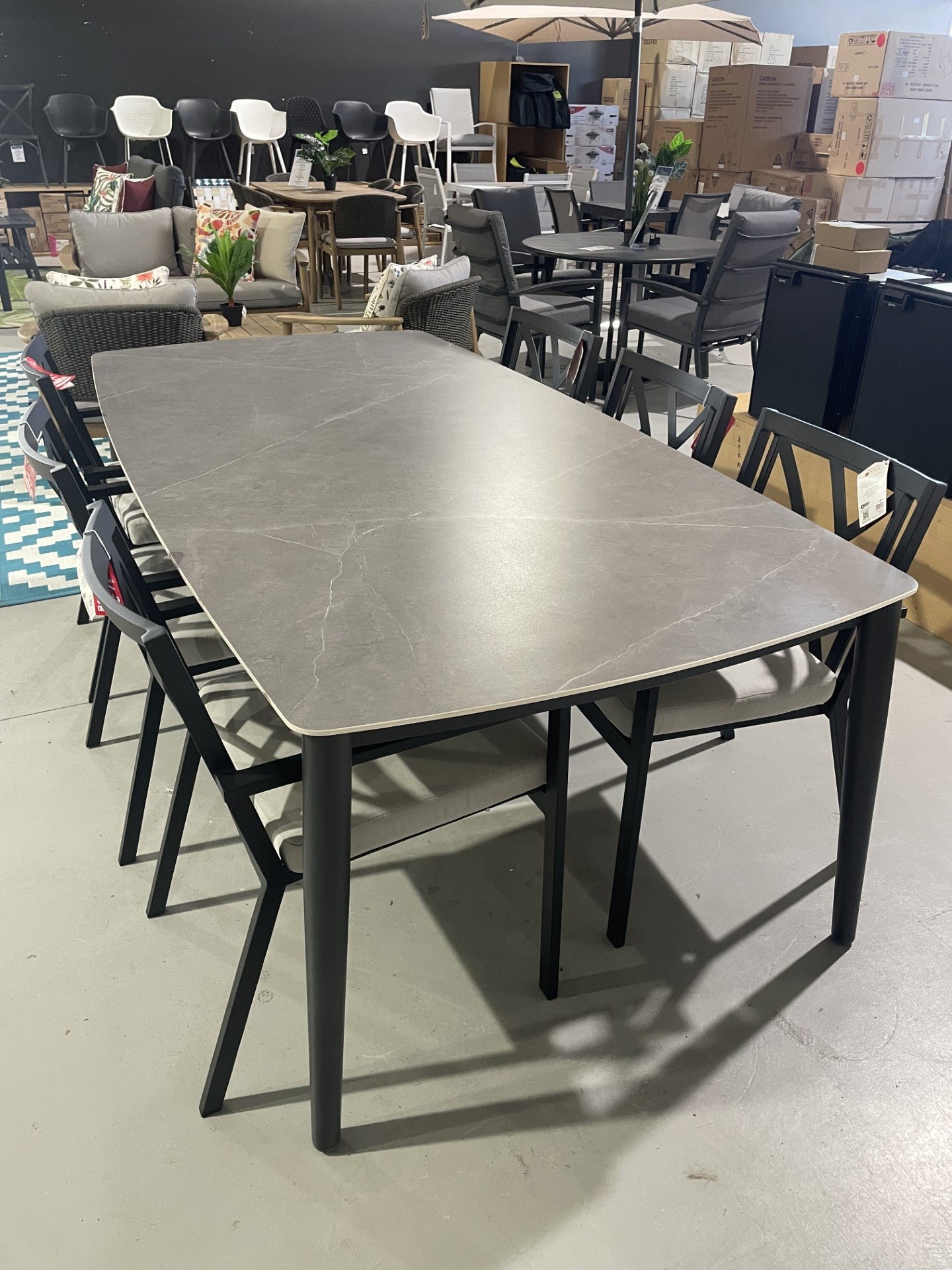 Alfie Sicilian Grey Ceramic Dining Table