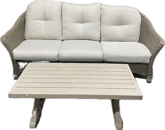 GLG Saffire Outdoor Wicker 3-Seater Lounge and Coffee Table (Floor Stock)